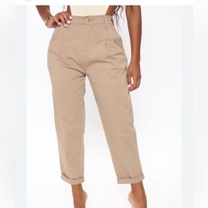 Fashion Nova It’s Cuff Out Here Mom Trouser Khaki Size 3